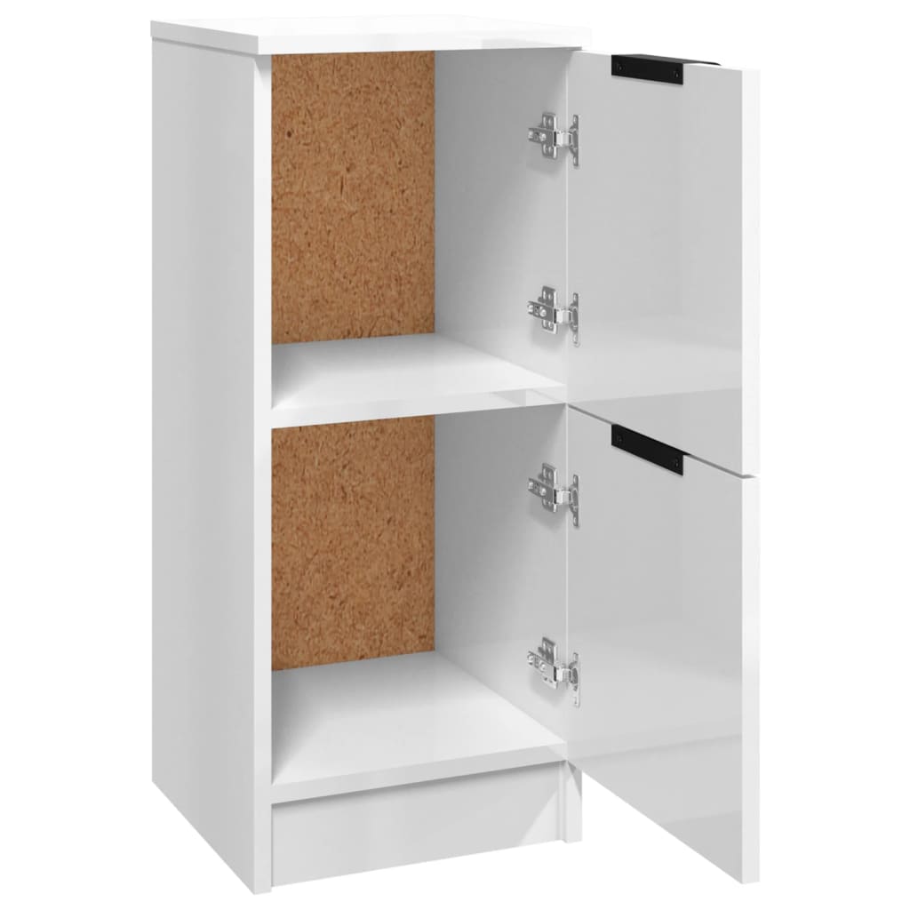 Sideboards 2 Stk. Hochglanz-Weiß 30x30x70 cm Holzwerkstoff