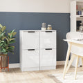 Sideboards 2 Stk. Hochglanz-Weiß 30x30x70 cm Holzwerkstoff