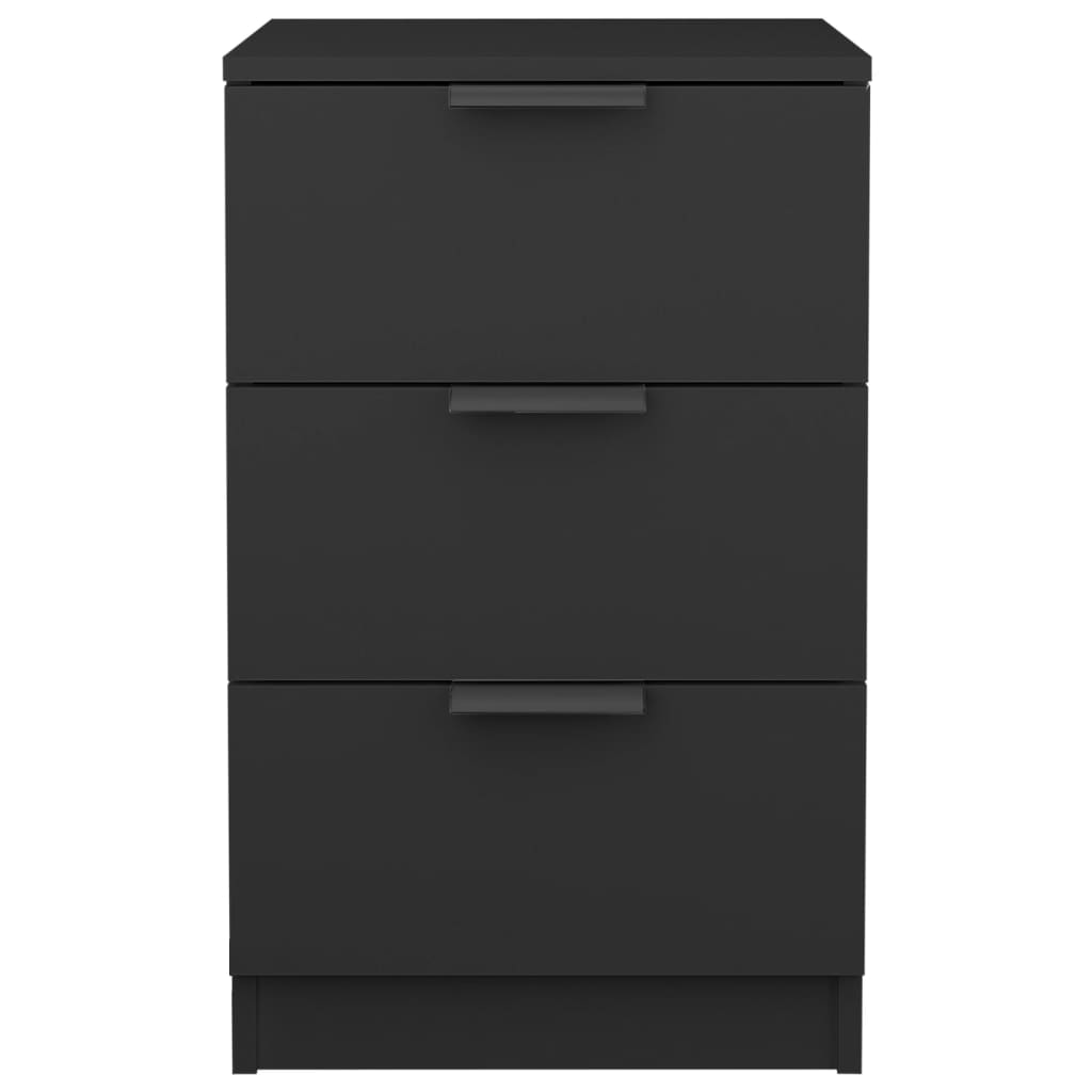 Nachttische 2 Stk. Schwarz 40x36x65 cm