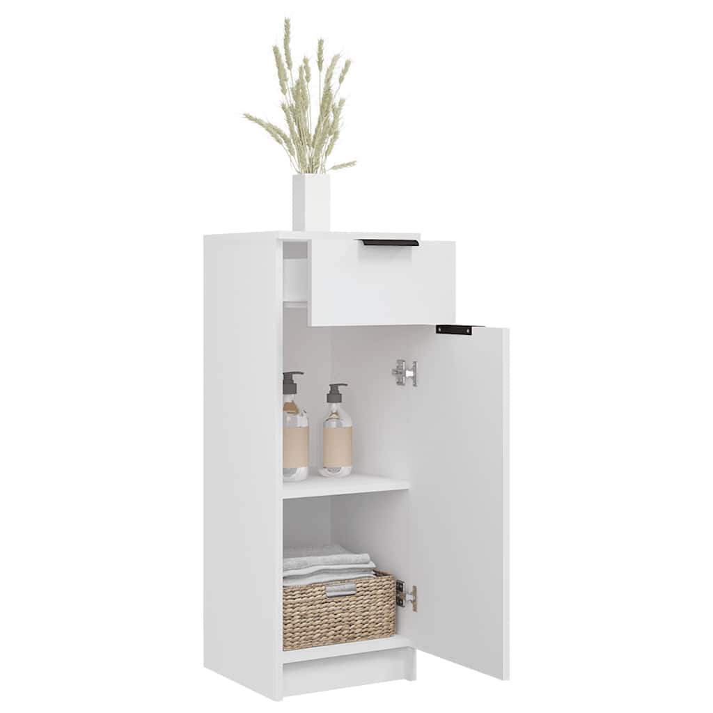 Badschrank Weiß 32x33,5x90 cm Holzwerkstoff