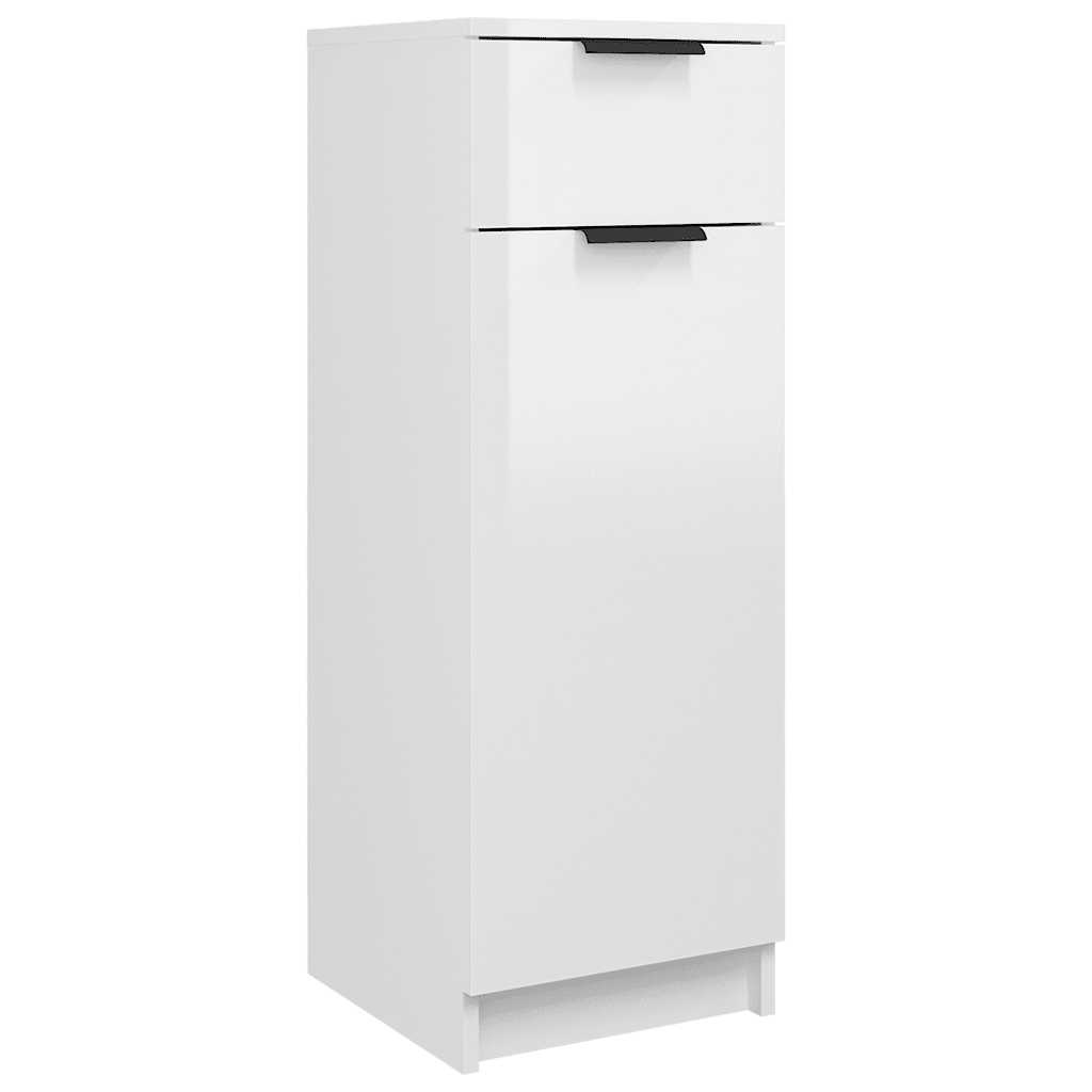 Badschrank Hochglanz-Weiß 32x33,5x90 cm Holzwerkstoff
