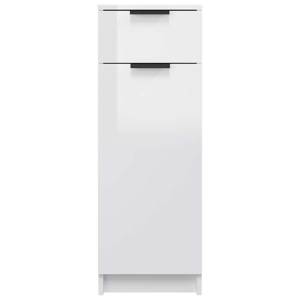 Badschrank Hochglanz-Weiß 32x33,5x90 cm Holzwerkstoff