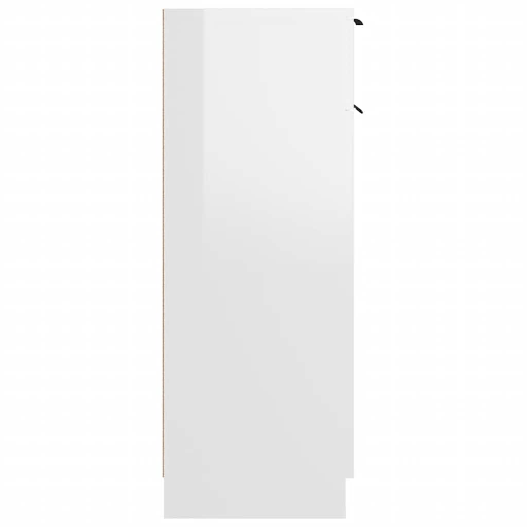 Badschrank Hochglanz-Weiß 32x33,5x90 cm Holzwerkstoff
