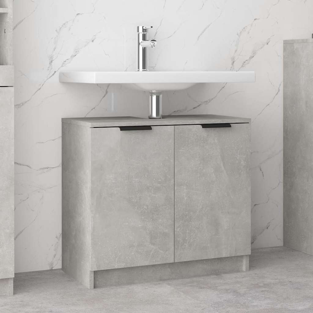 Badschrank Betongrau 64,5x33,5x59 cm Holzwerkstoff