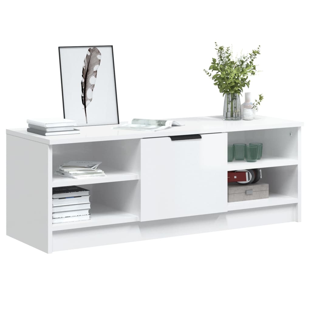 TV-Schrank Hochglanz-Weiß 102x35,5x36,5 cm Holzwerkstoff