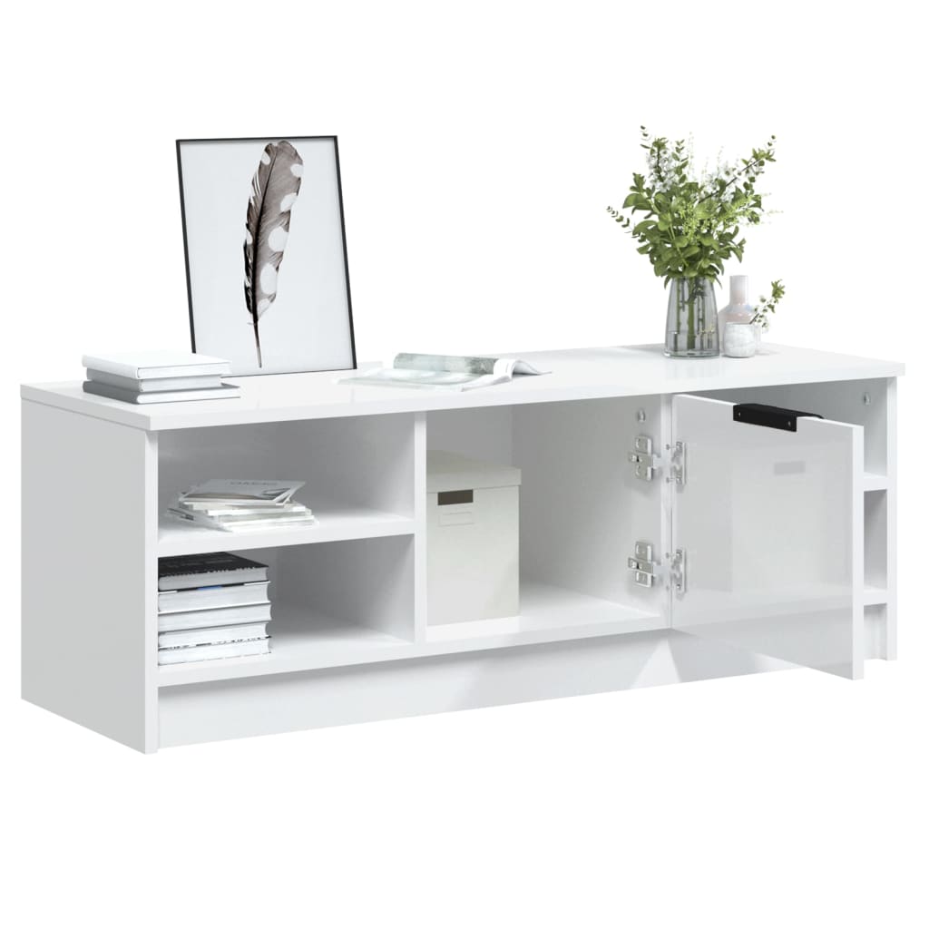 TV-Schrank Hochglanz-Weiß 102x35,5x36,5 cm Holzwerkstoff