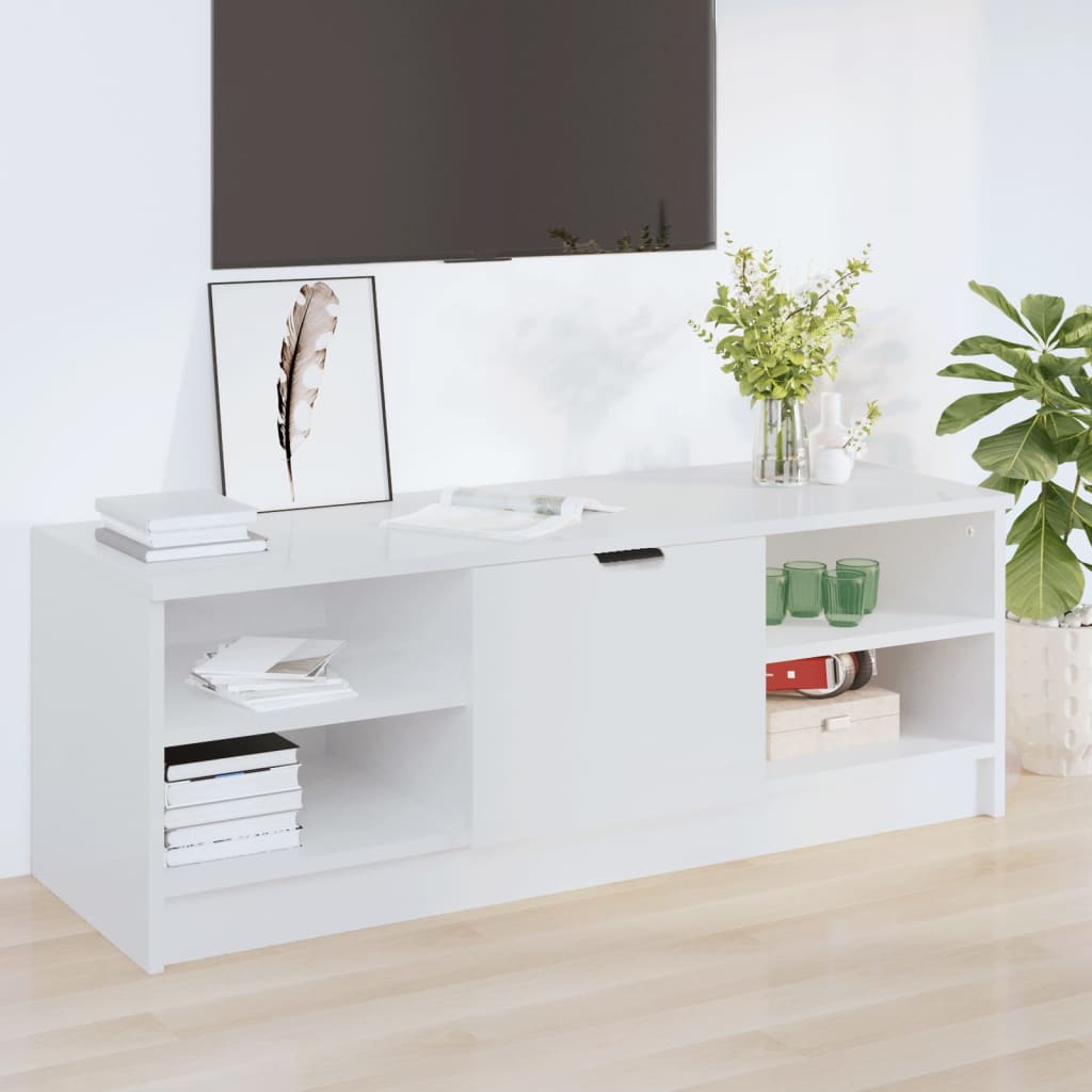 TV-Schrank Hochglanz-Weiß 102x35,5x36,5 cm Holzwerkstoff