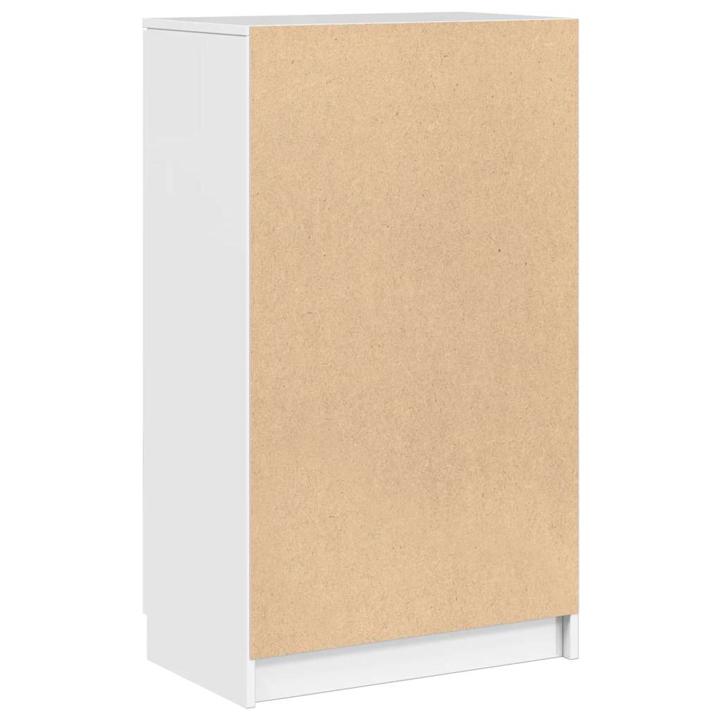Schuhschrank Hochglanz-Weiß 59x35x100,5 cm Holzwerkstoff