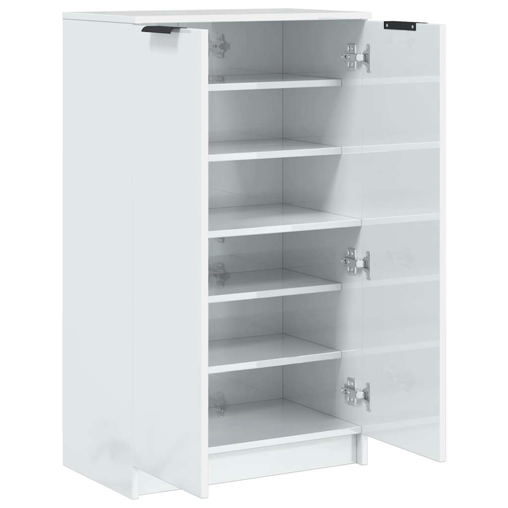 Schuhschrank Hochglanz-Weiß 59x35x100,5 cm Holzwerkstoff