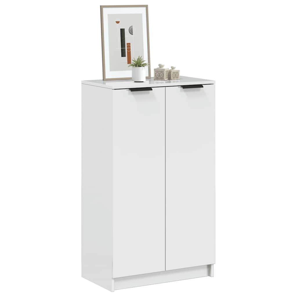 Schuhschrank Hochglanz-Weiß 59x35x100,5 cm Holzwerkstoff