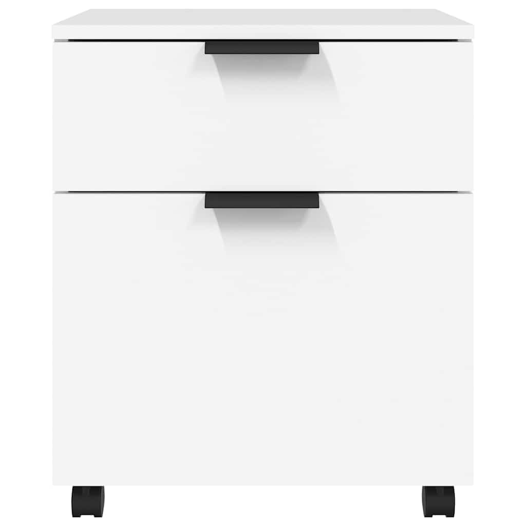 Mobiler Aktenschrank mit Rollen Weiß 45x38x54 cm Holzwerkstoff