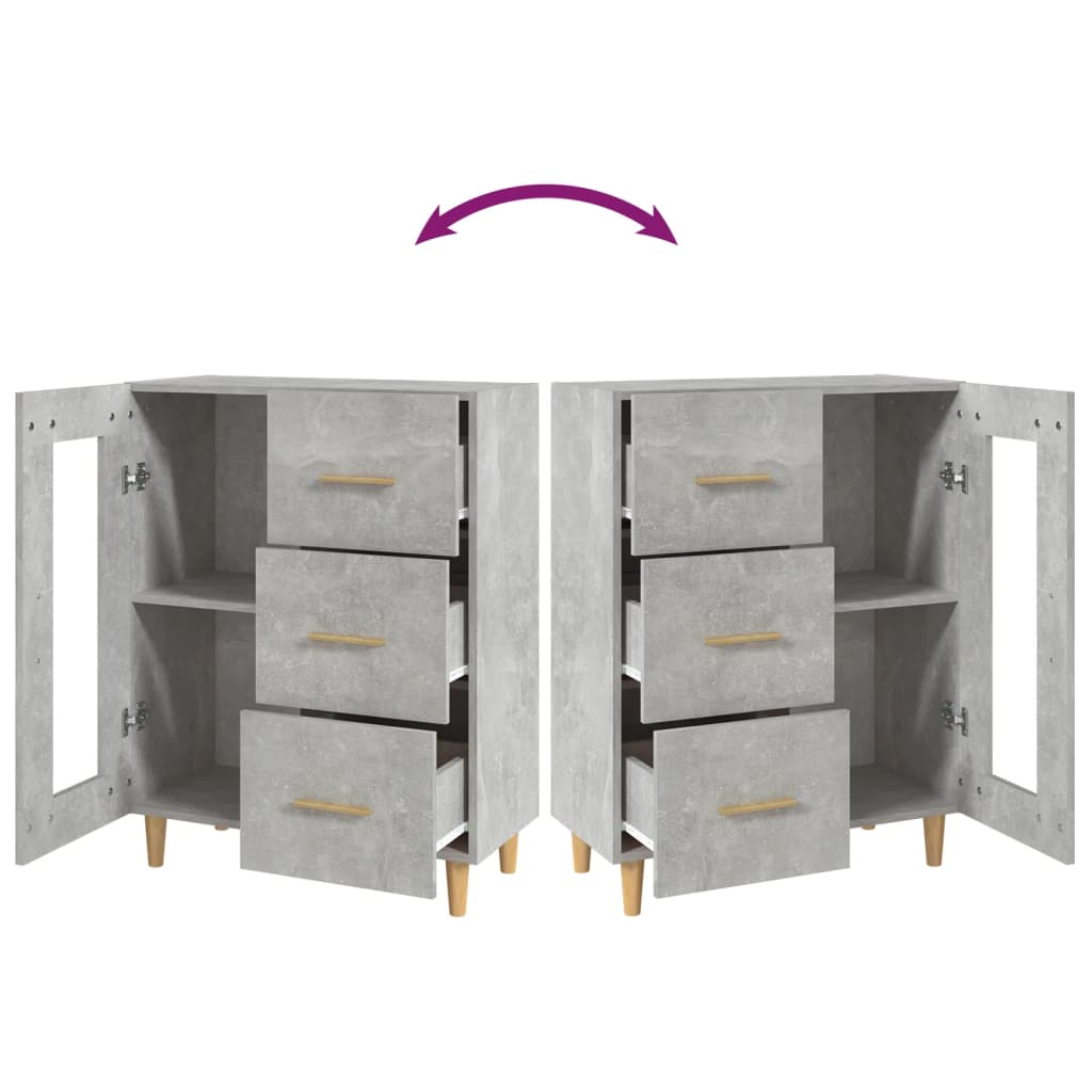 Sideboard Betongrau 69,5x34x90 cm Holzwerkstoff