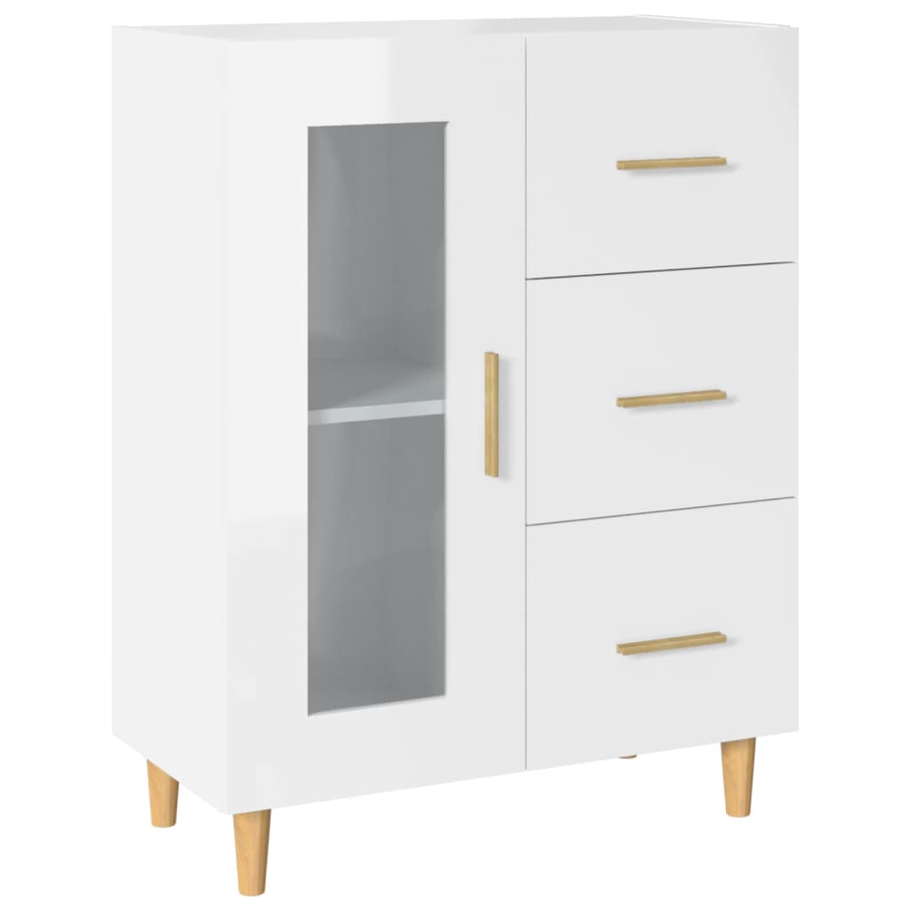 Sideboard Hochglanz-Weiß 69,5x34x90 cm Holzwerkstoff