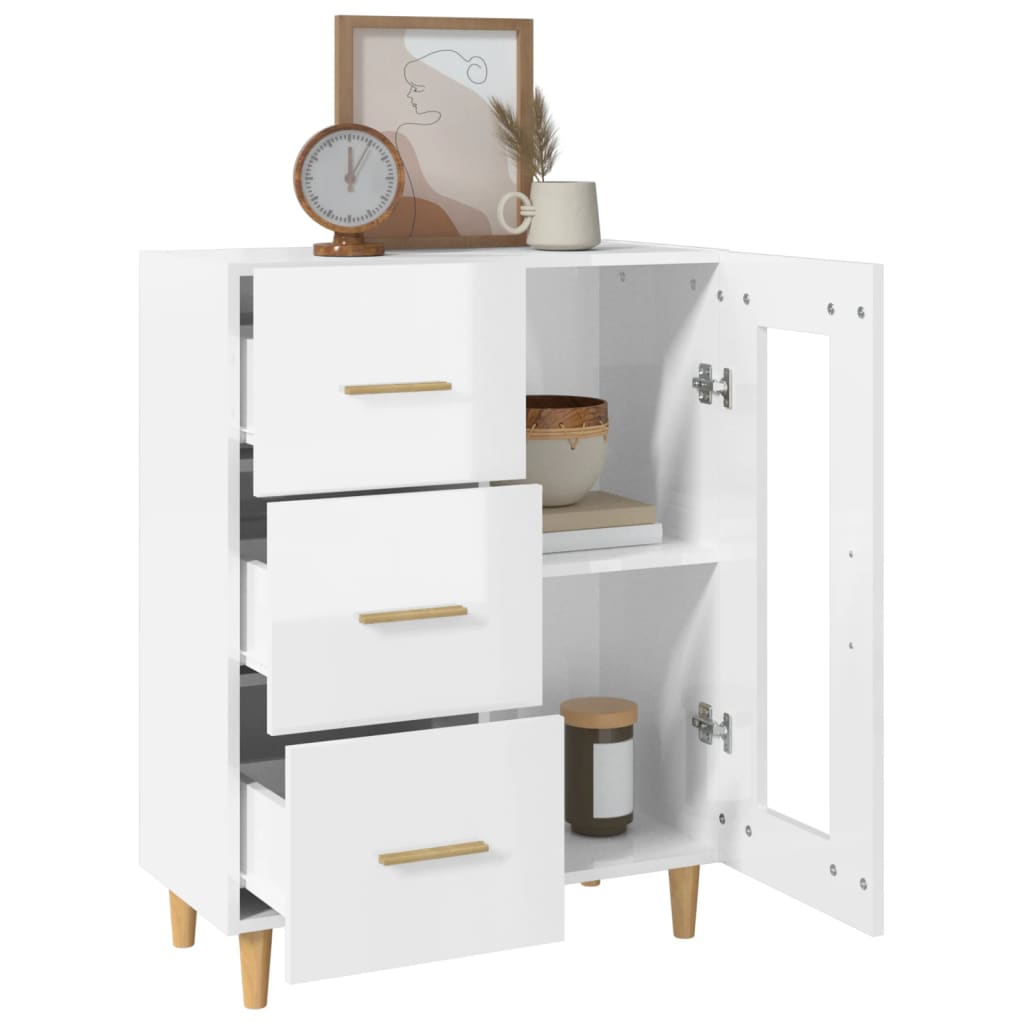 Sideboard Hochglanz-Weiß 69,5x34x90 cm Holzwerkstoff