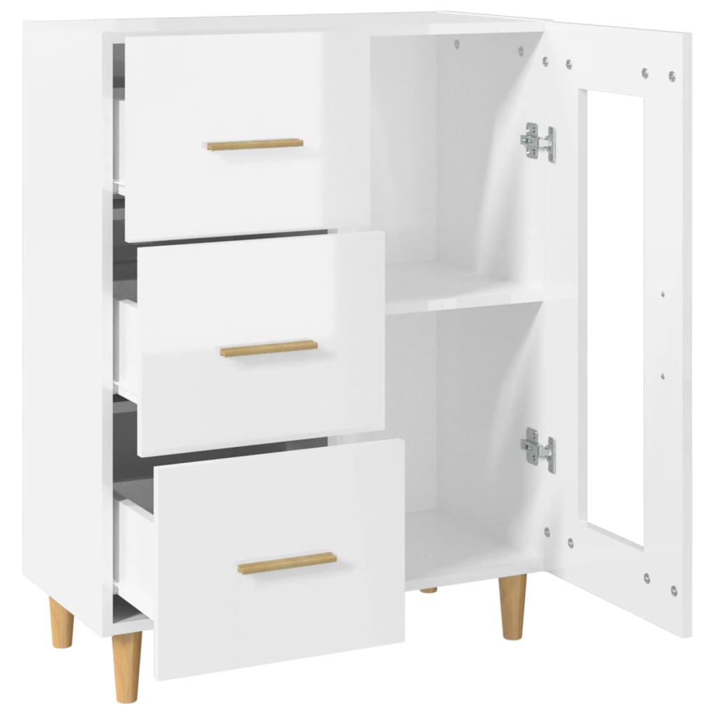 Sideboard Hochglanz-Weiß 69,5x34x90 cm Holzwerkstoff