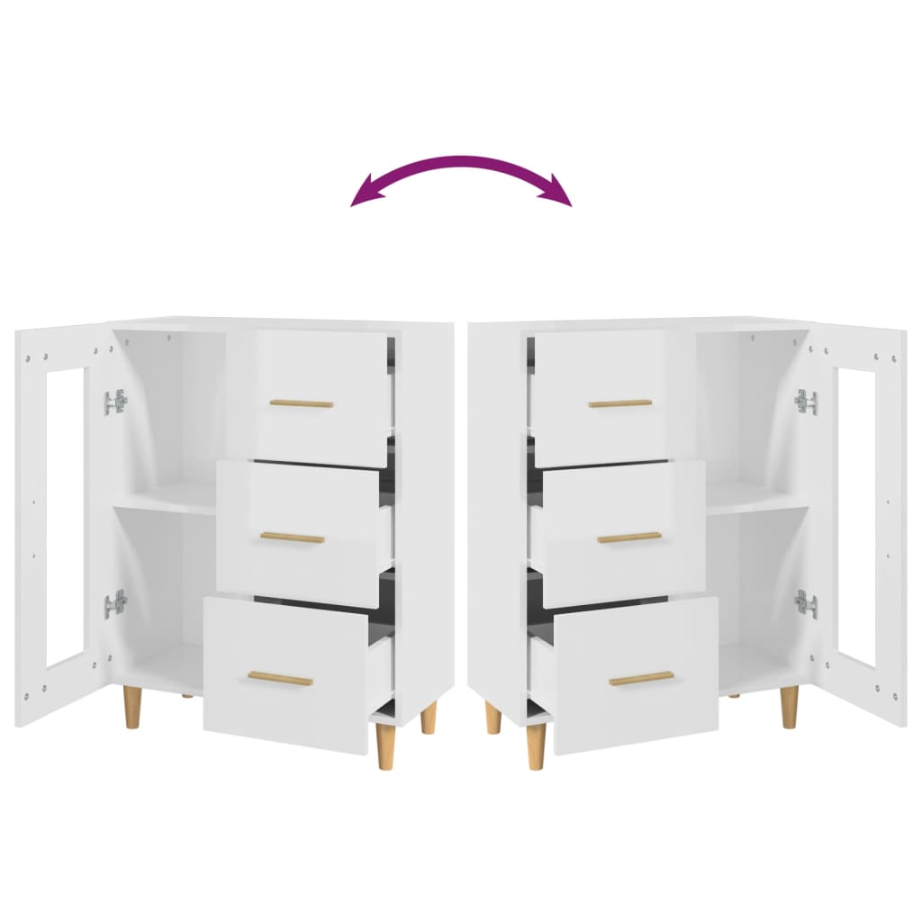 Sideboard Hochglanz-Weiß 69,5x34x90 cm Holzwerkstoff