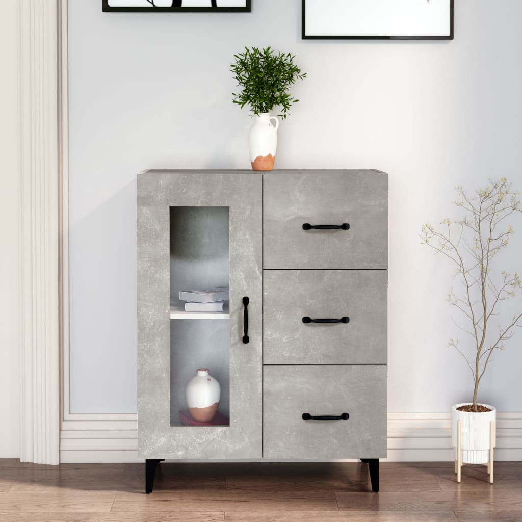 Sideboard Betongrau 69,5x34x90 cm Holzwerkstoff