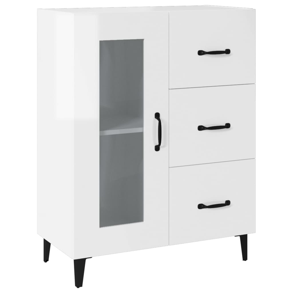 Sideboard Hochglanz-Weiß 69,5x34x90 cm Holzwerkstoff