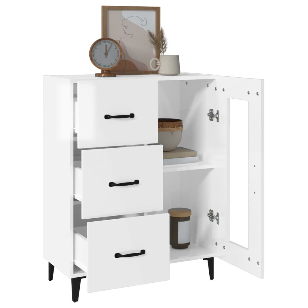 Sideboard Hochglanz-Weiß 69,5x34x90 cm Holzwerkstoff