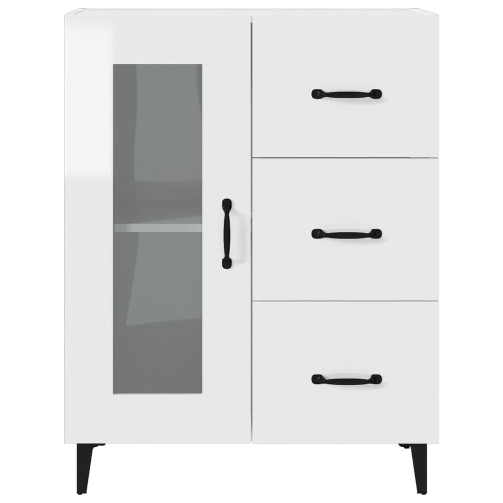Sideboard Hochglanz-Weiß 69,5x34x90 cm Holzwerkstoff