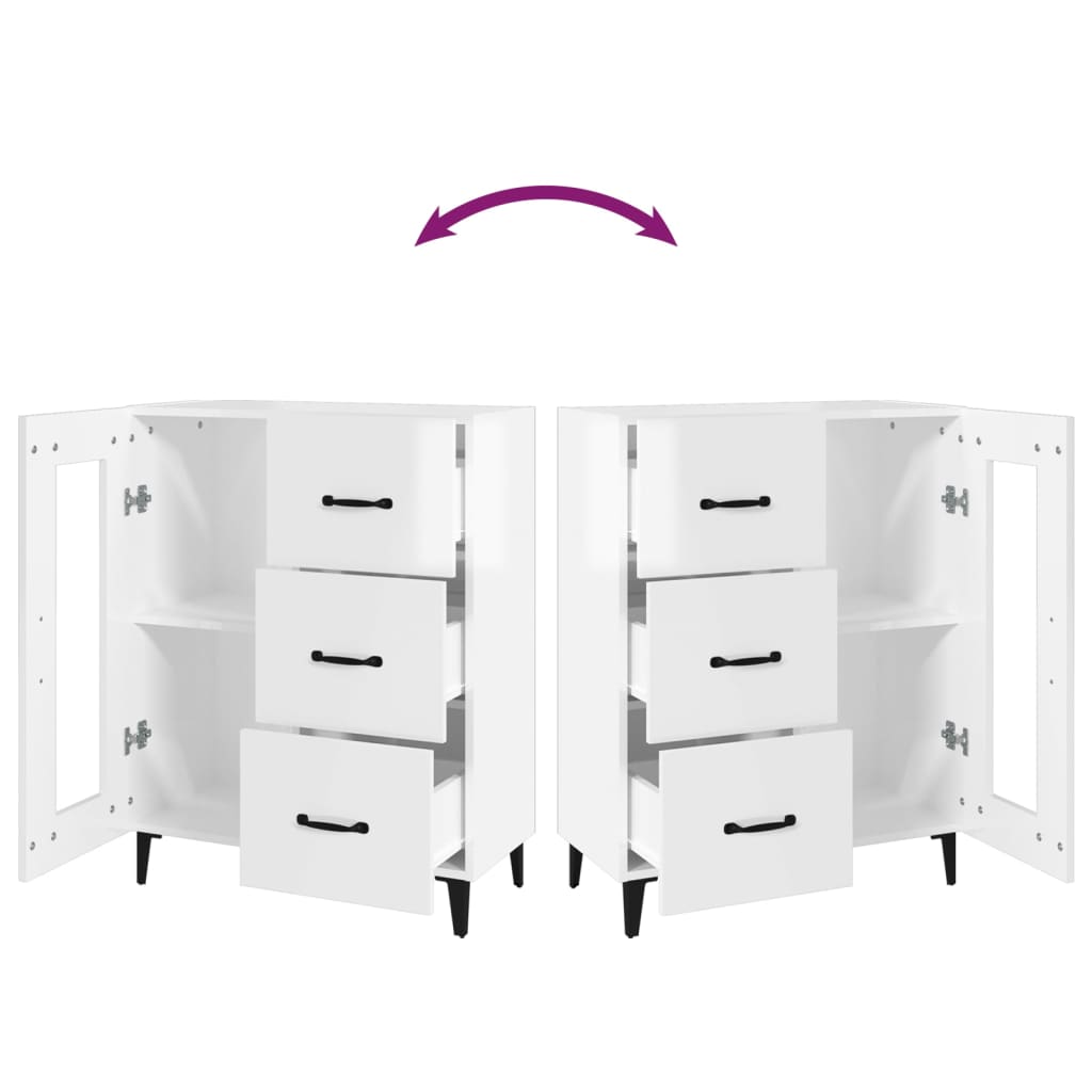 Sideboard Hochglanz-Weiß 69,5x34x90 cm Holzwerkstoff