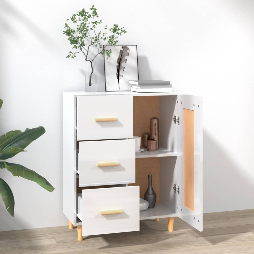 Sideboard Hochglanz-Weiß 69,5x34x90 cm Holzwerkstoff