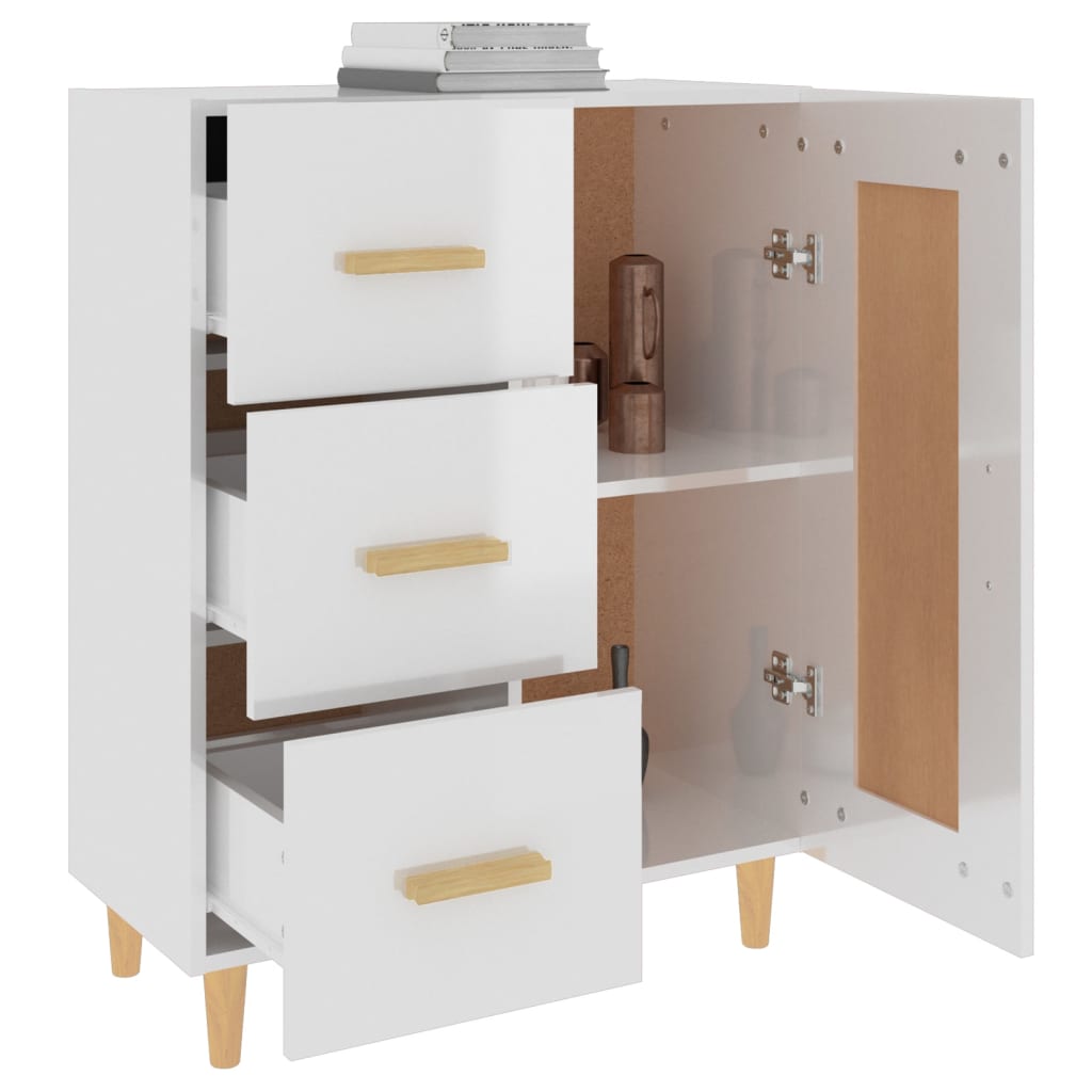 Sideboard Hochglanz-Weiß 69,5x34x90 cm Holzwerkstoff