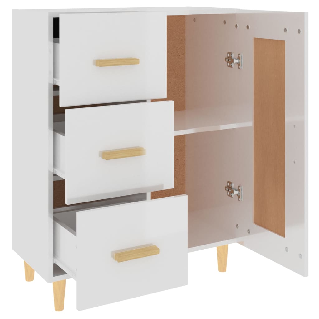 Sideboard Hochglanz-Weiß 69,5x34x90 cm Holzwerkstoff