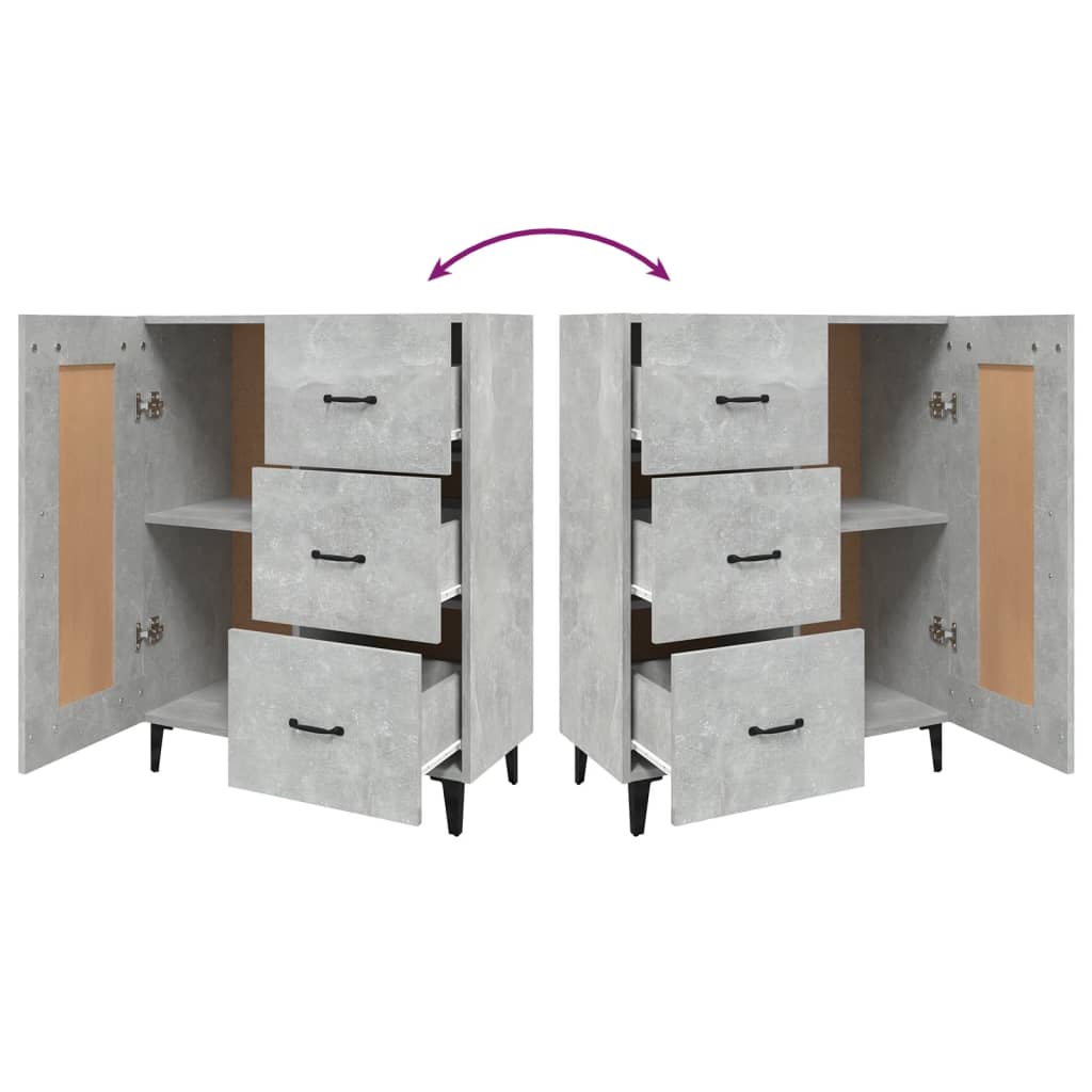 Sideboard Betongrau 69,5x34x90 cm Holzwerkstoff