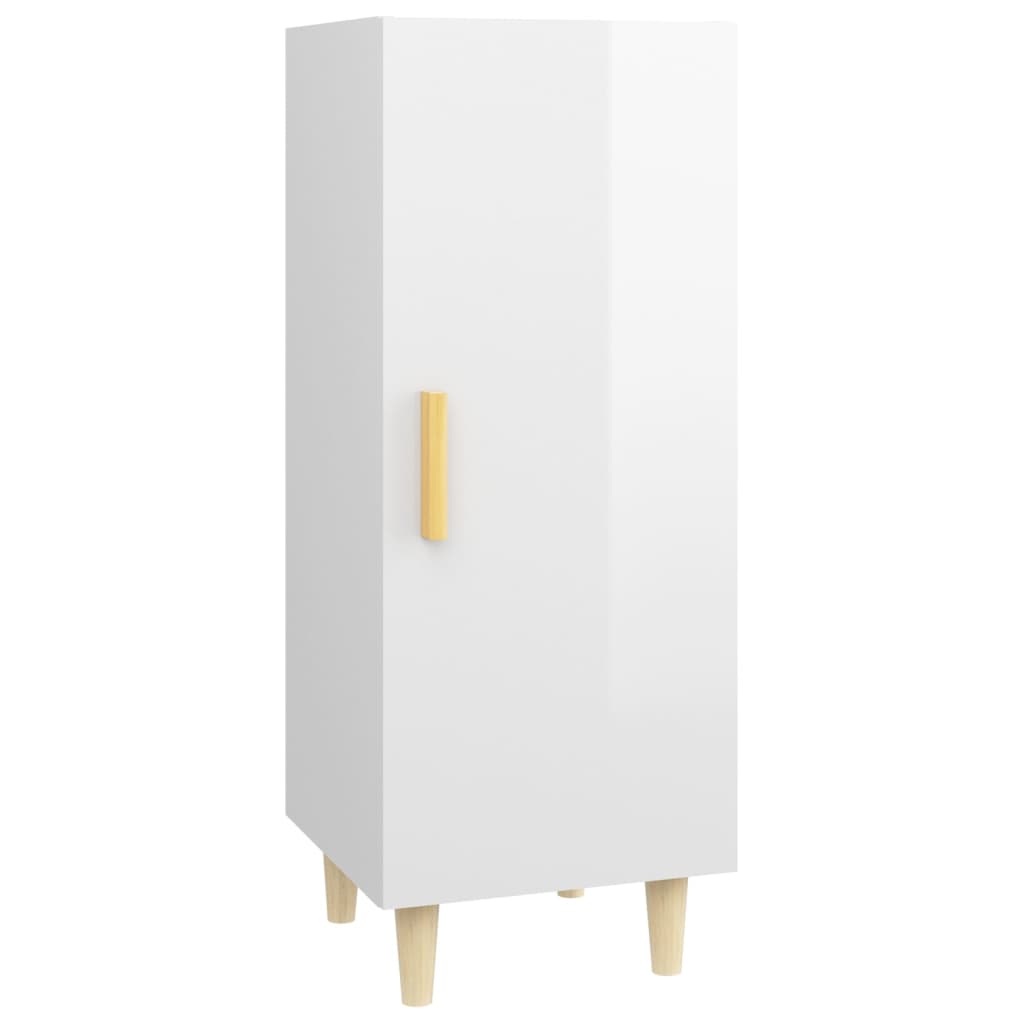 Sideboard Hochglanz-Weiß 34,5x34x90 cm Holzwerkstoff