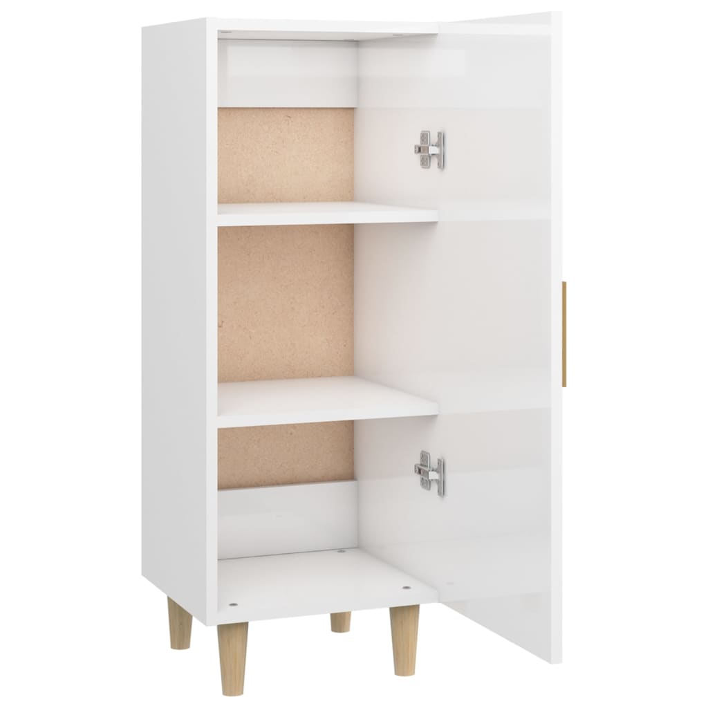 Sideboard Hochglanz-Weiß 34,5x34x90 cm Holzwerkstoff