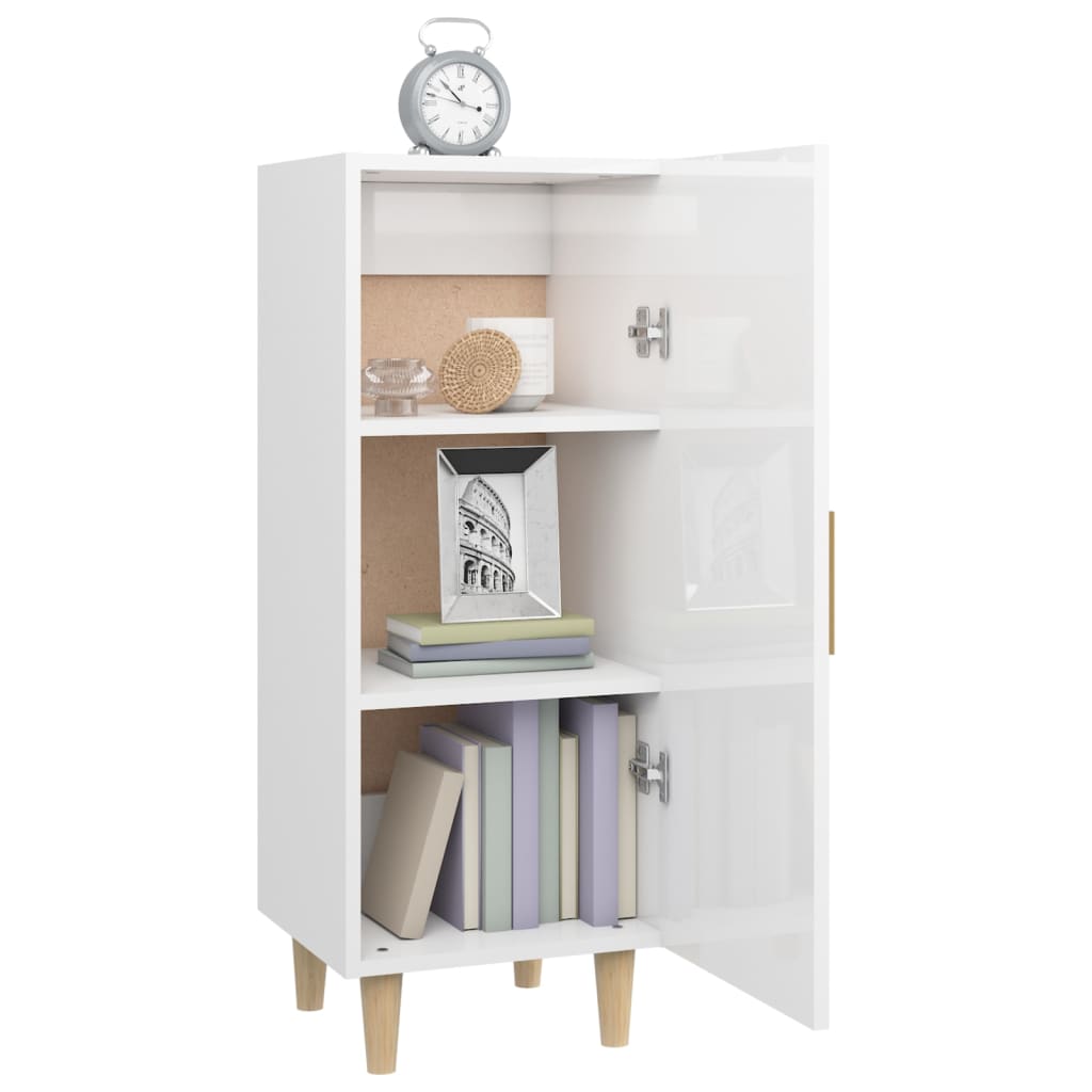 Sideboard Hochglanz-Weiß 34,5x34x90 cm Holzwerkstoff