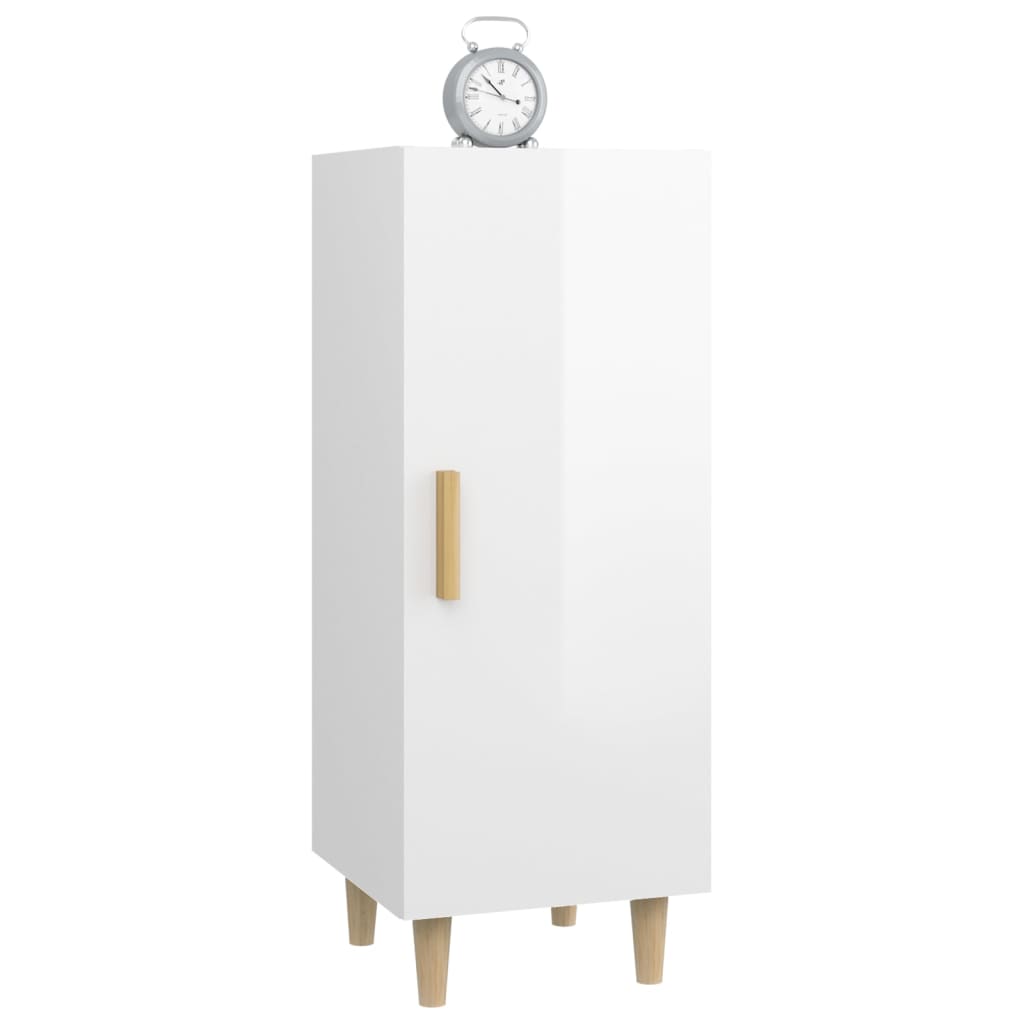 Sideboard Hochglanz-Weiß 34,5x34x90 cm Holzwerkstoff