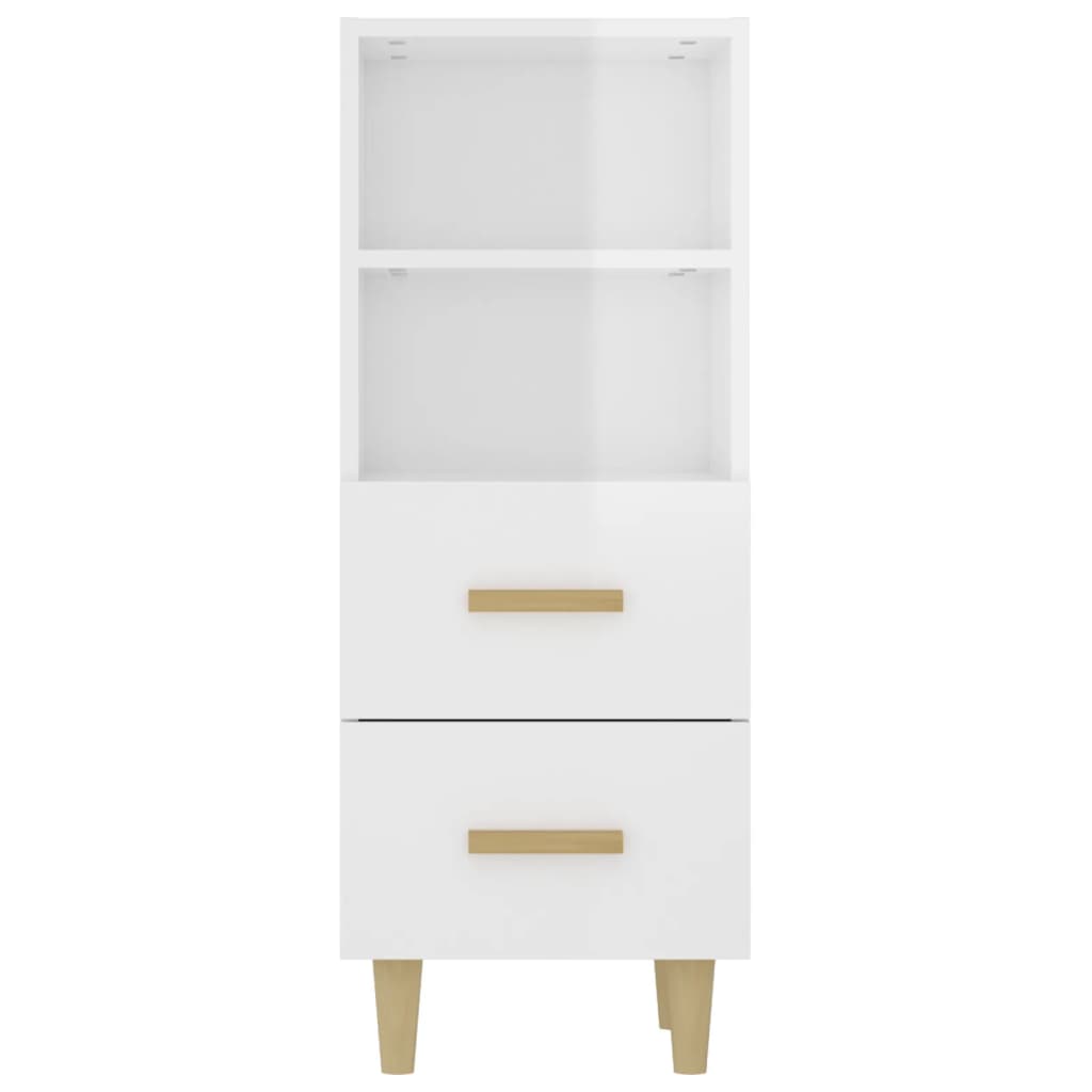 Sideboard Hochglanz-Weiß 34,5x34x90 cm Holzwerkstoff