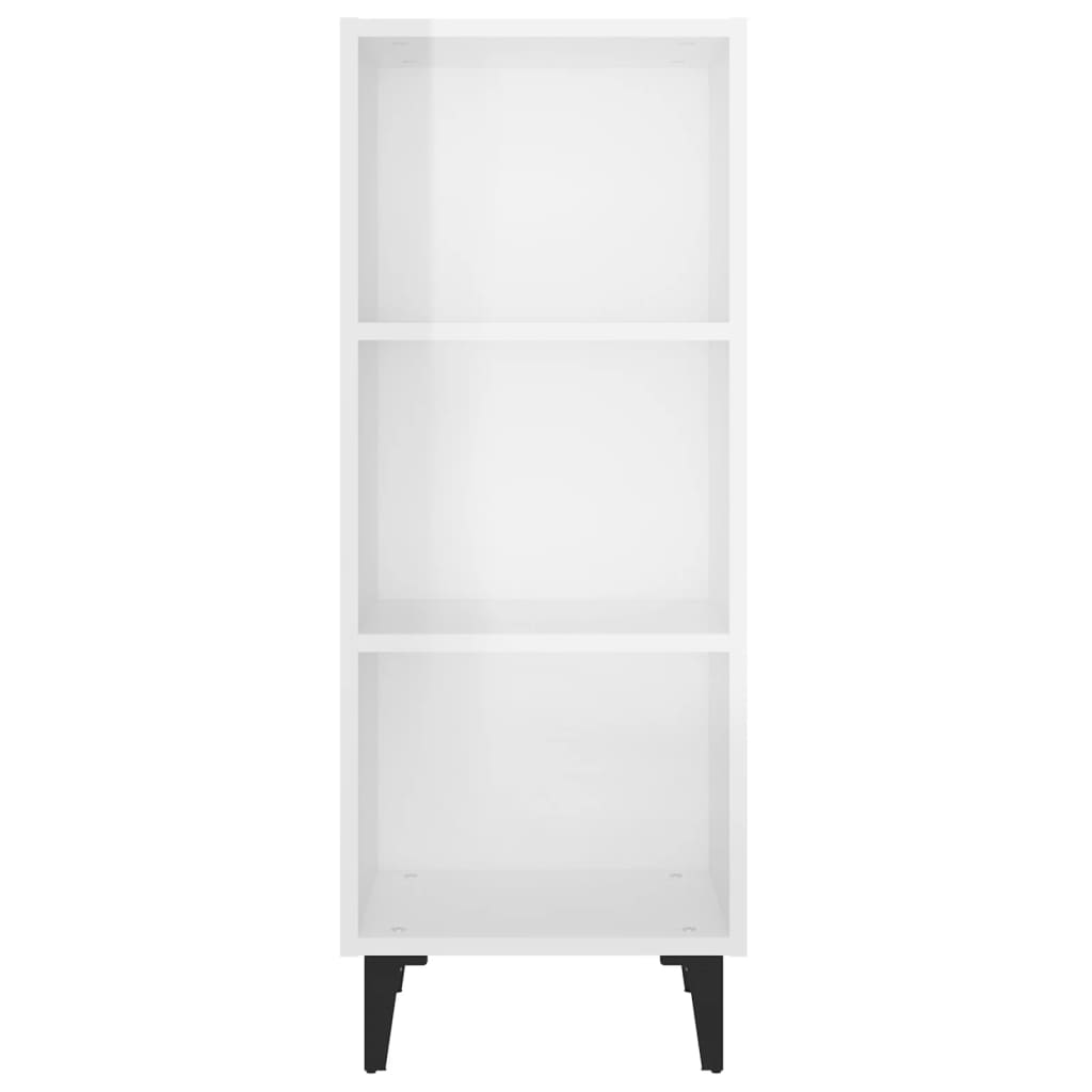 Sideboard Hochglanz-Weiß 34,5x32,5x90 cm Holzwerkstoff