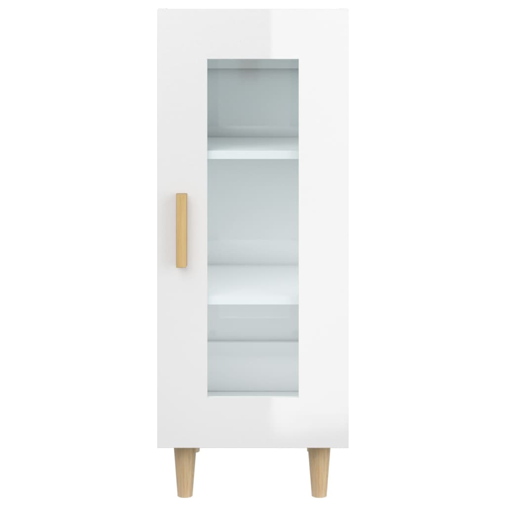 Sideboard Hochglanz-Weiß 34,5x34x90 cm Holzwerkstoff