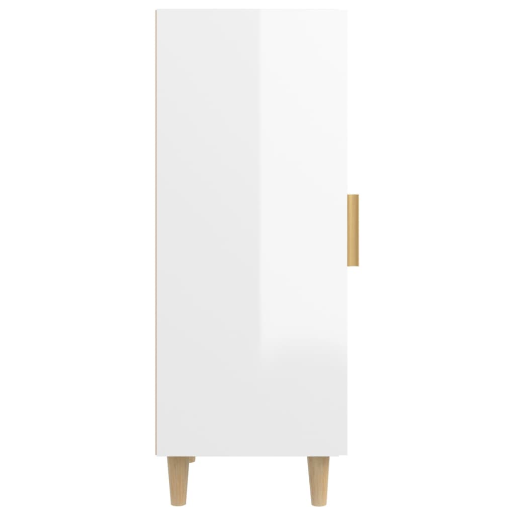 Sideboard Hochglanz-Weiß 34,5x34x90 cm Holzwerkstoff