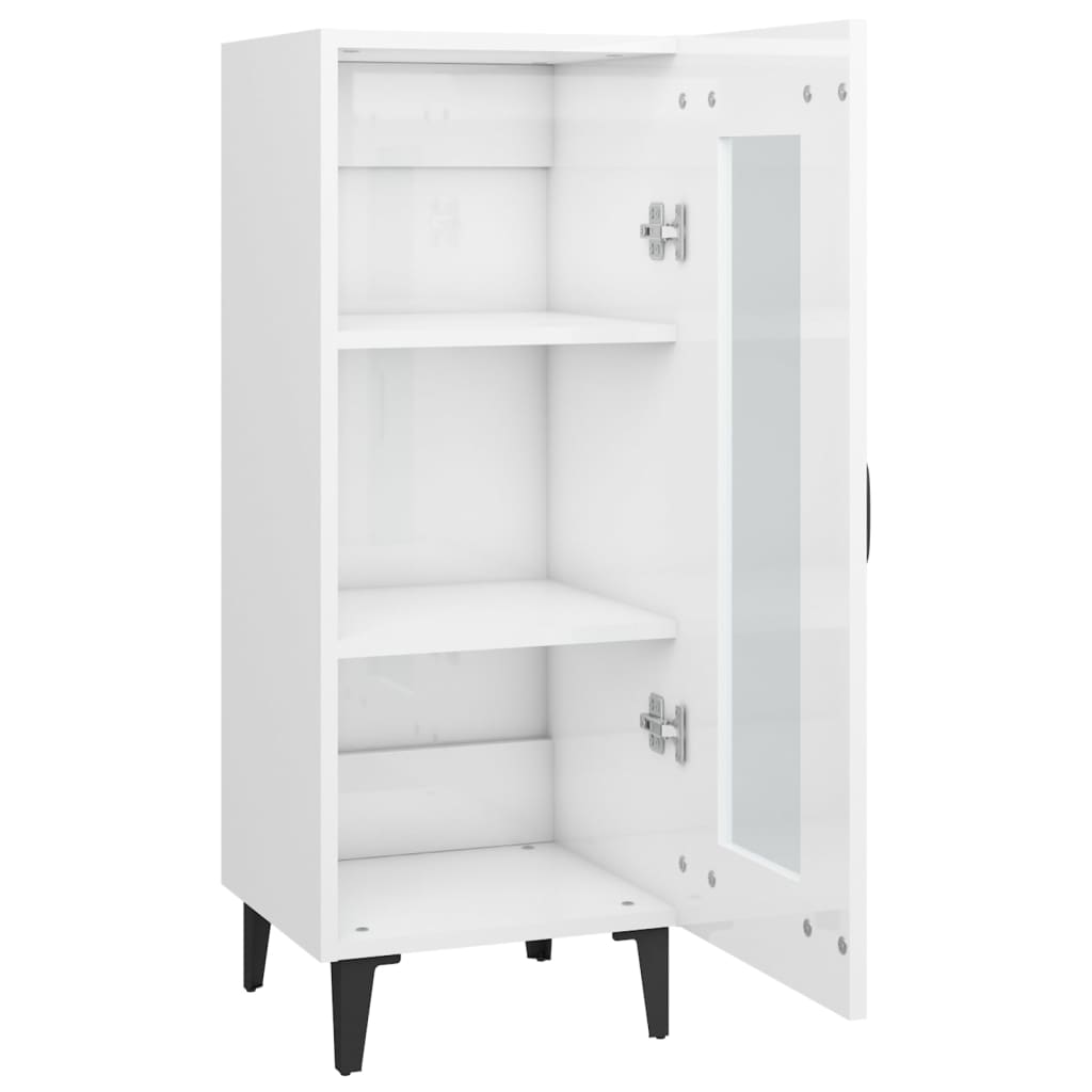 Sideboard Hochglanz-Weiß 34,5x34x90 cm Holzwerkstoff