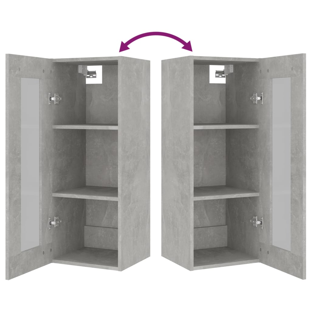 Hängeschrank Betongrau 34,5x34x90 cm