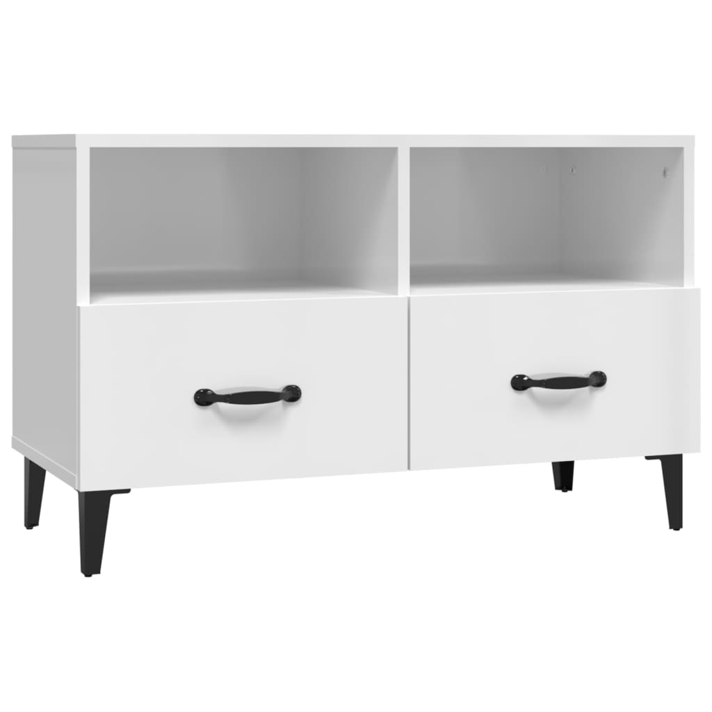 TV-Schrank Hochglanz-Weiß 80x36x50 cm Holzwerkstoff