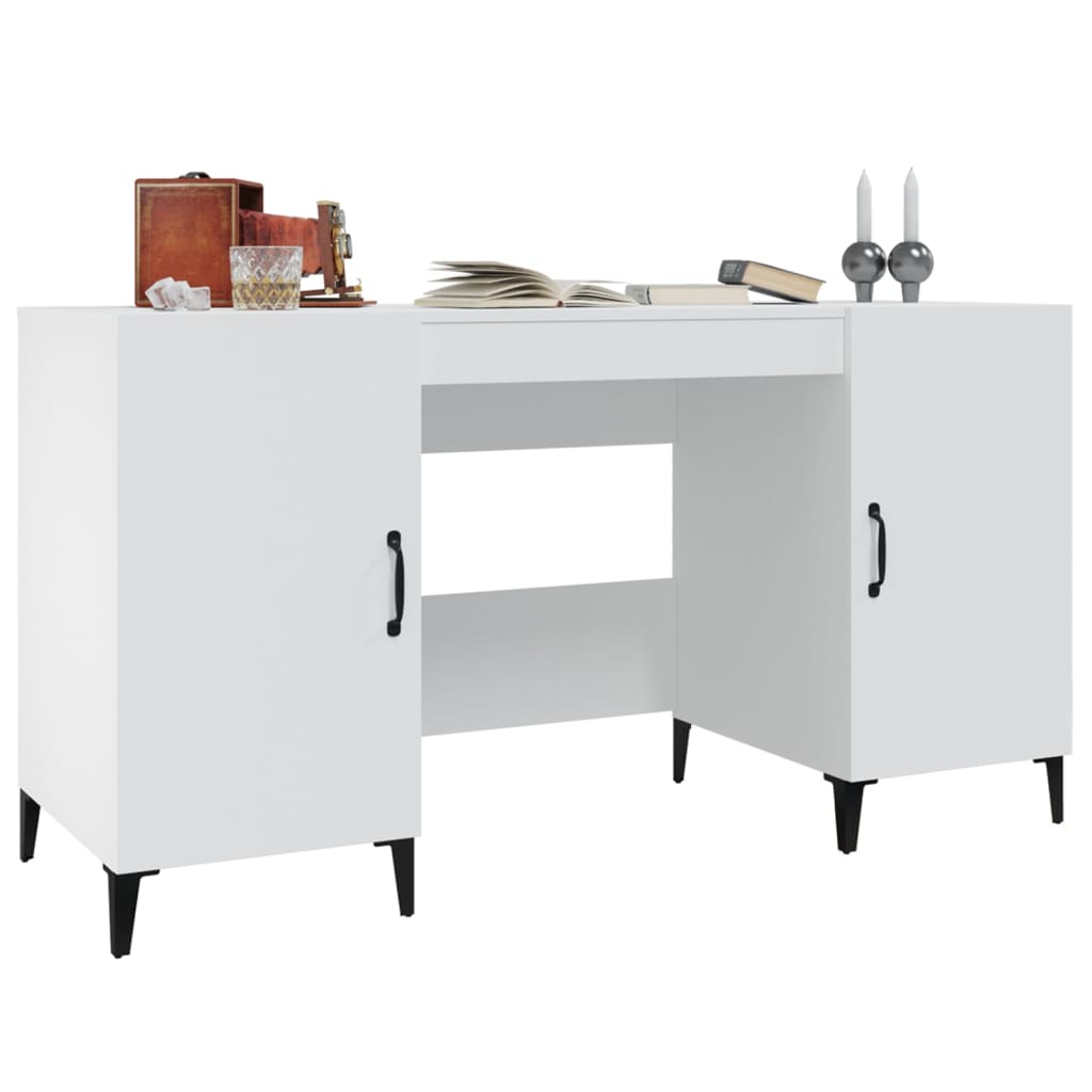 Schreibtisch Weiß 140x50x75 cm Holzwerkstoff