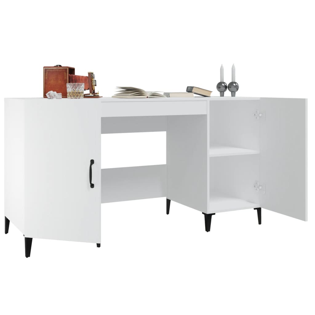 Schreibtisch Weiß 140x50x75 cm Holzwerkstoff