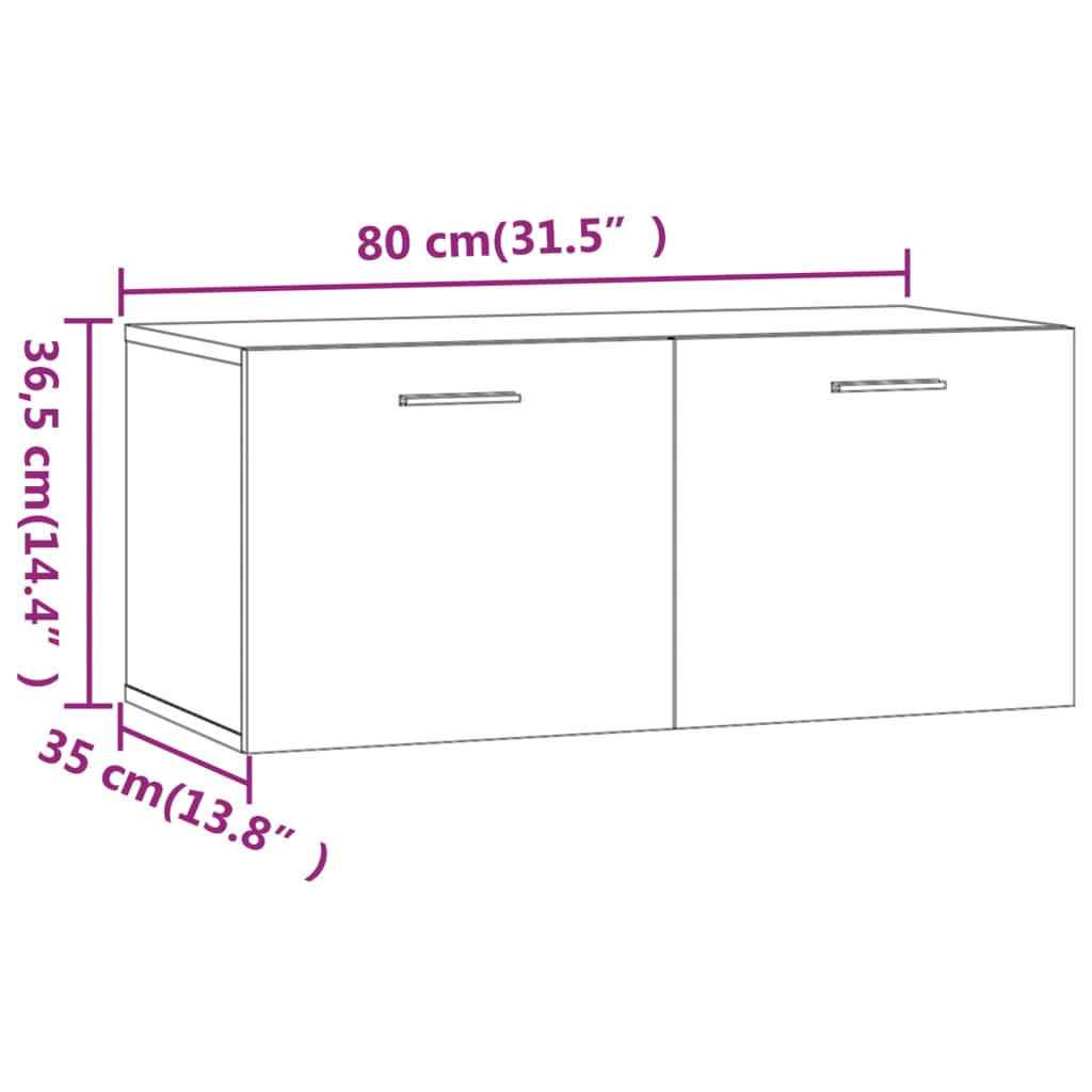 Wandschrank Sonoma-Eiche 80x35x36,5 cm Holzwerkstoff