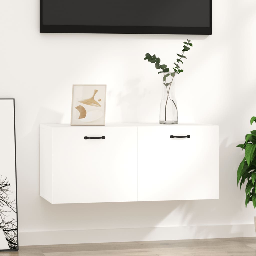 Wandschrank Weiß 80x36,5x35 cm Holzwerkstoff