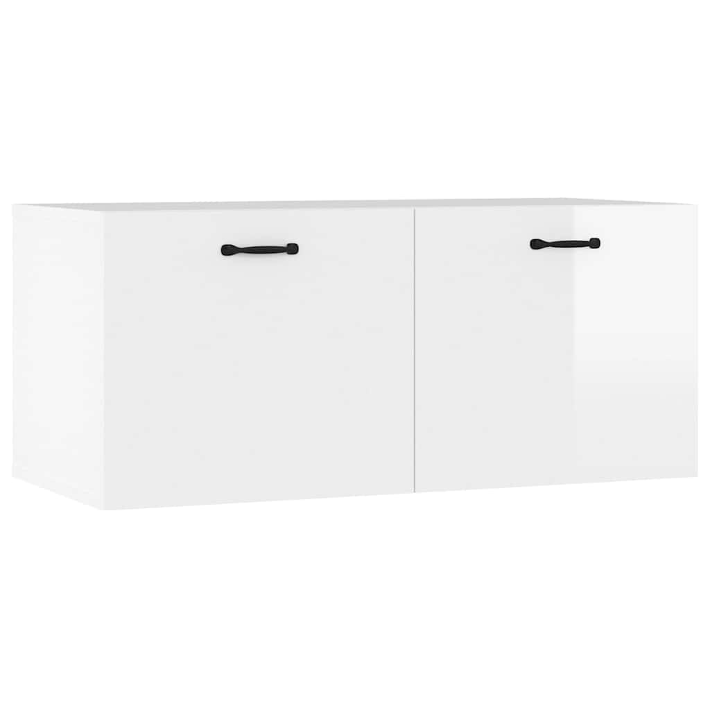 Wandschrank Hochglanz-Weiß 80x36,5x35 cm Holzwerkstoff