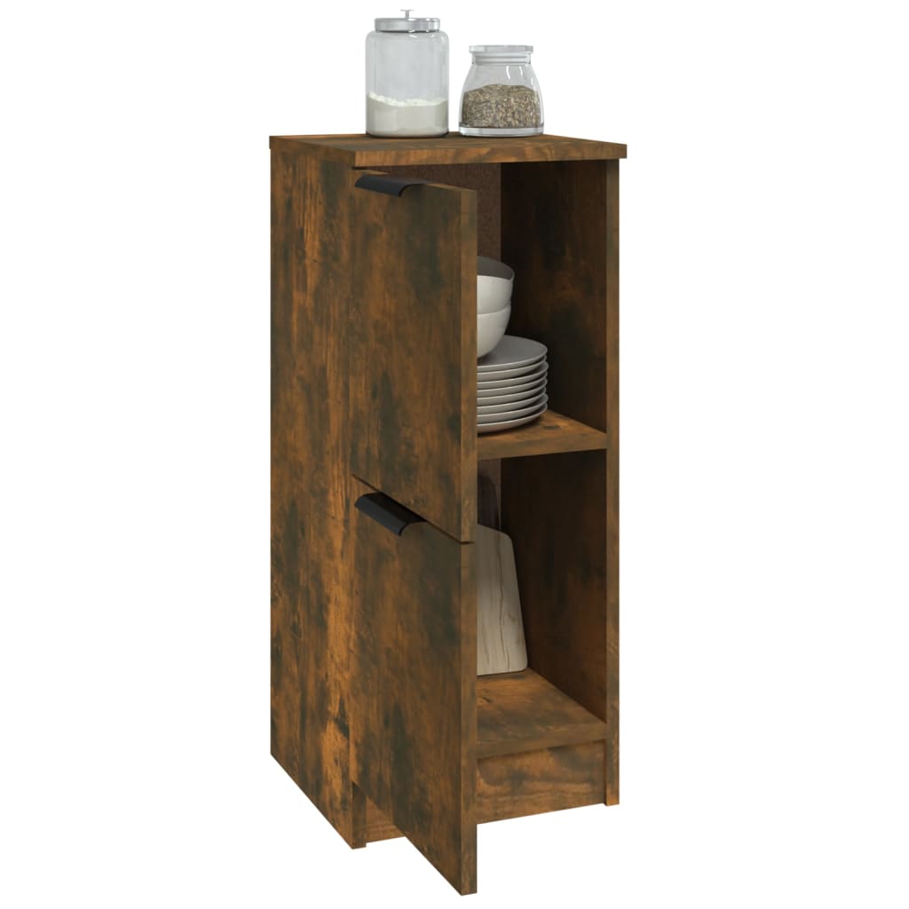Sideboards 2 Stk. Räuchereiche 30x30x70 cm Holzwerkstoff
