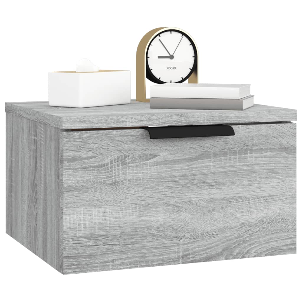 Wand-Nachttisch Grau Sonoma 34x30x20 cm