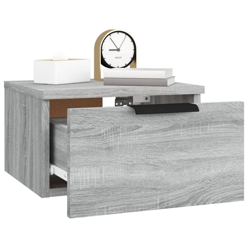 Wand-Nachttisch Grau Sonoma 34x30x20 cm