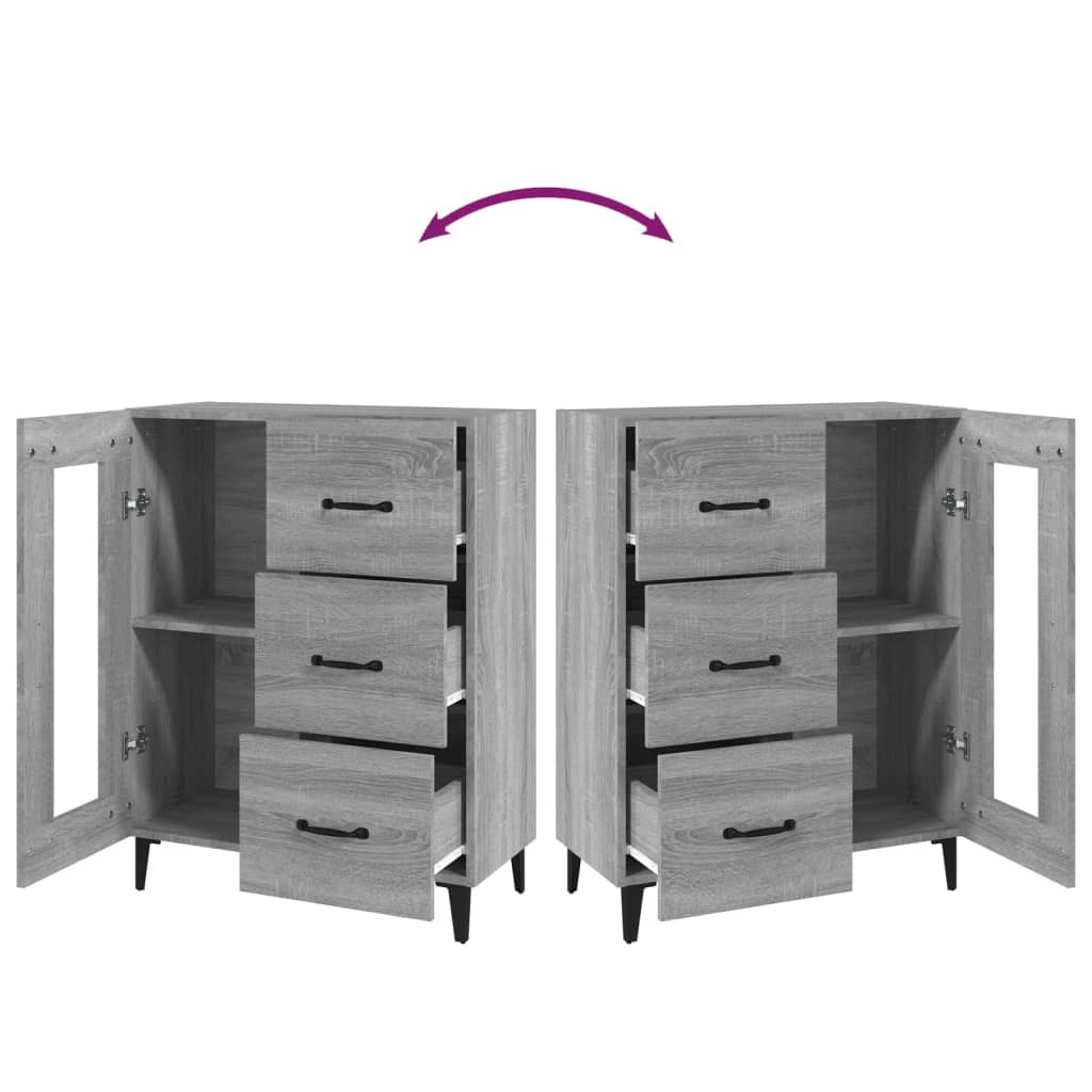 Sideboard Grau Sonoma 69,5x34x90 cm Holzwerkstoff