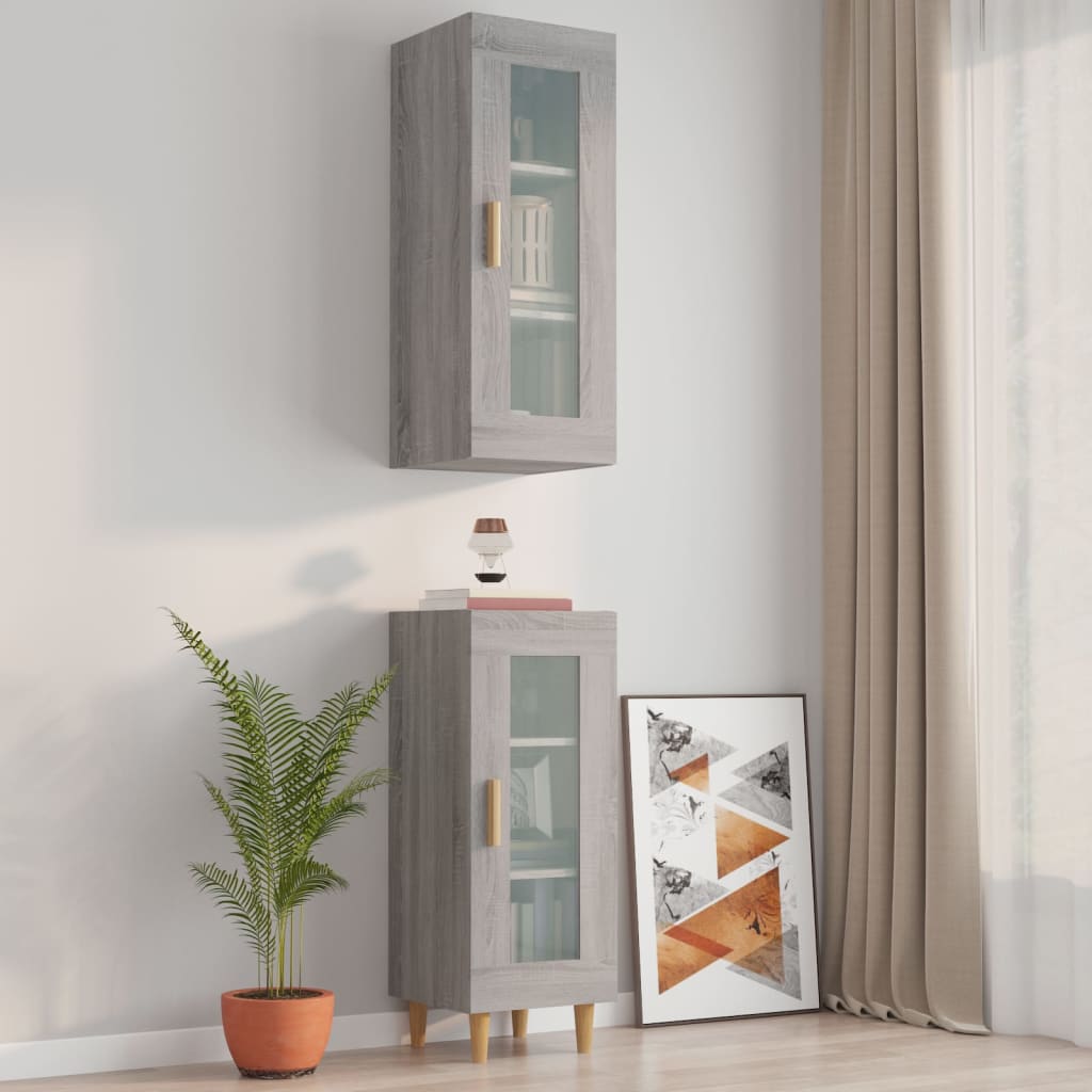 Hängeschrank Grau Sonoma 34,5x34x90 cm